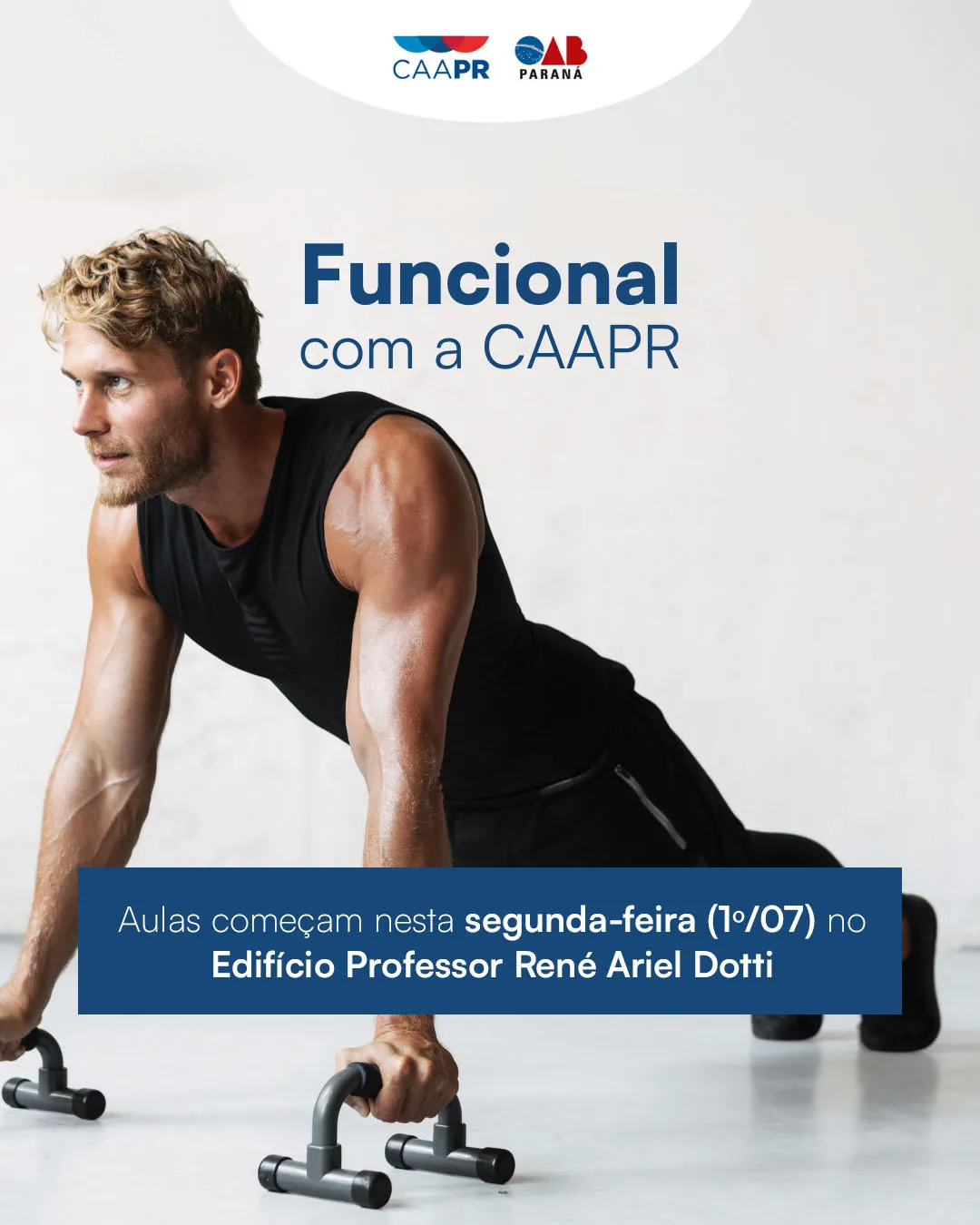 CAAPR oferece aulas de funcional, mobilidade e meditação no Ed. René Dotti, em Curitiba