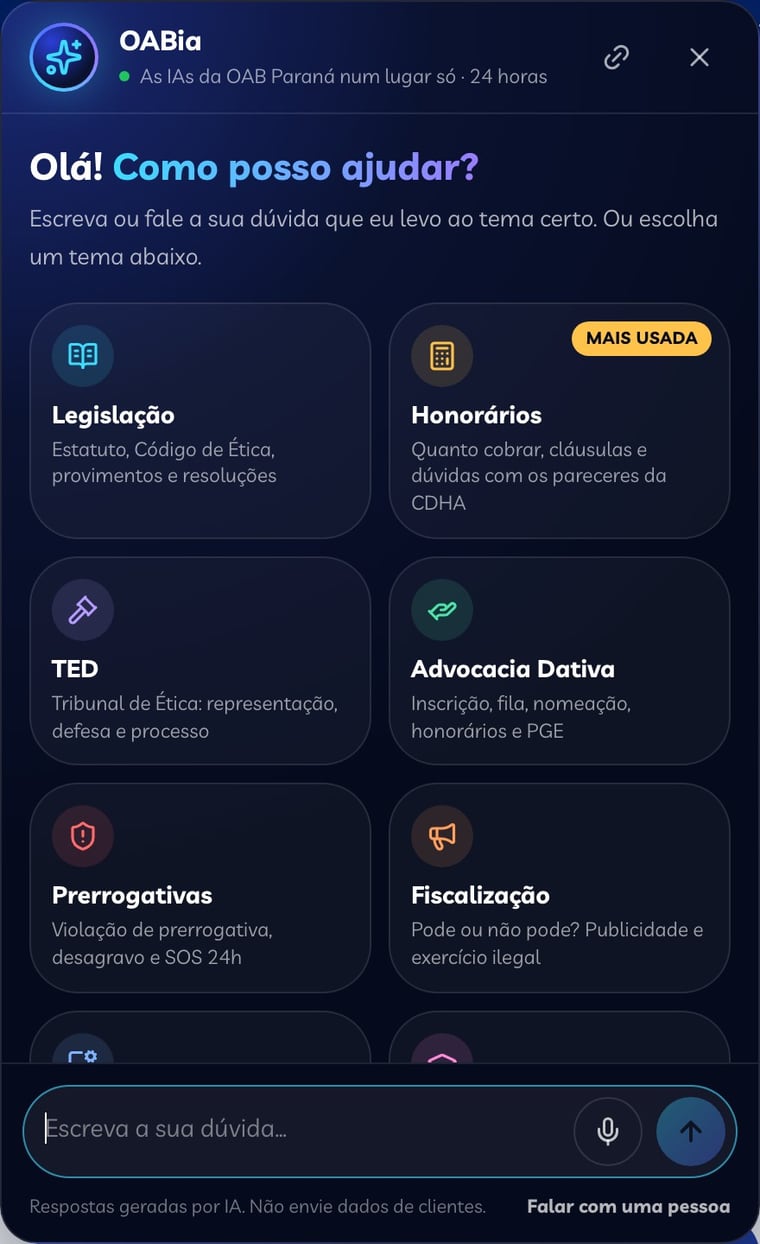 A OABia com os 10 temas